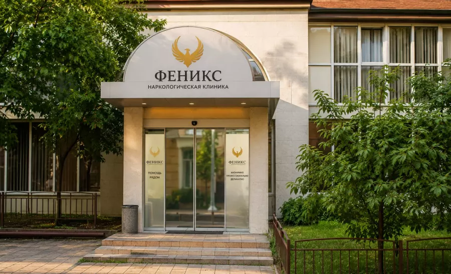 Вход в наркологическую клинику «Феникс» в Калачинске